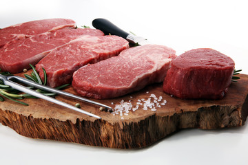 Steak raw. Barbecue Rib Eye Steak, dry Aged Wagyu Entrecote Steak.