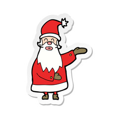 sticker of a cartoon santa