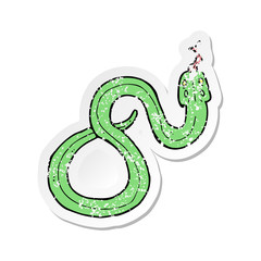 Fototapeta premium retro distressed sticker of a cartoon snake