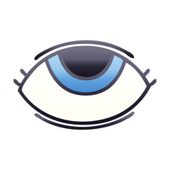 gradient shaded cartoon eye looking up