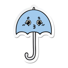 sticker of a cute cartoon umbrella