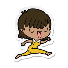 sticker of a cartoon woman