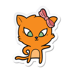 sticker of a cartoon cat