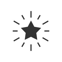 Excellence icon in flat style. Star ribbon vector illustration on white isolated background. Award medal business concept.