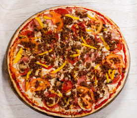 Pizza with minced meat