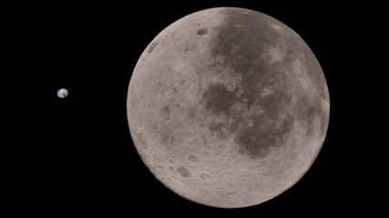 Moon in outer space, Surface. High quality, resolution, 4k. This image elements provided by NASA.