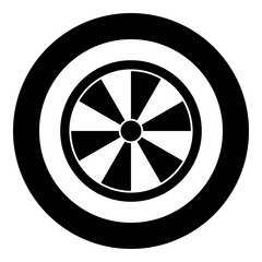 Fototapeta premium Viking shield icon black color vector in circle round illustration flat style image