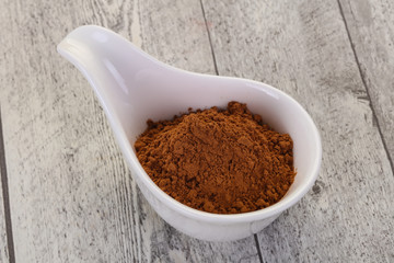 Cocoa powder in the bowl