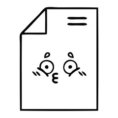 line drawing cartoon sheet of paper