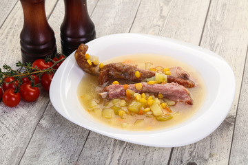 Peas soup with ribs