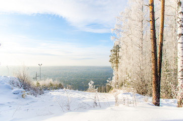 frosty day in winter