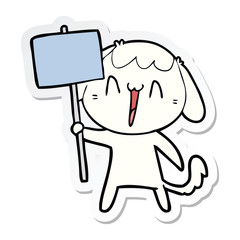 sticker of a cute cartoon dog
