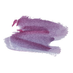 Abstract watercolor spot on white textured paper. Isolated. Hand-drawn background. Aquarelle brush stains on paper. For design, web, card, text, decoration, surfaces. Copy Space.