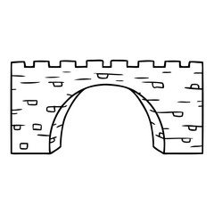 line drawing doodle of a stone bridge