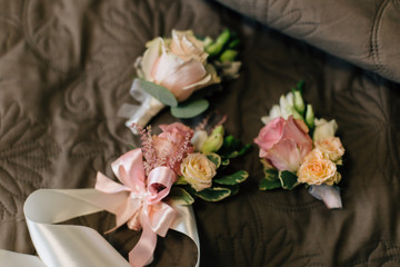 Wedding Details - Natural Flower Boutonnieres and Bracelet
