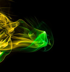 Colored smoke on black background
