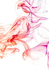 Colored smoke on white background