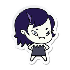 sticker of a cartoon friendly vampire girl