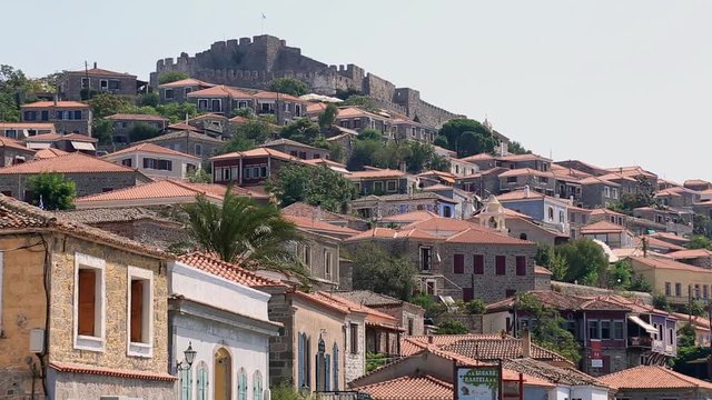 view of the town of mytilene greek