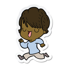 sticker of a cartoon woman talking