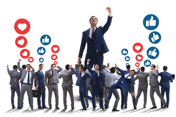 Concept of social networks with businessmen