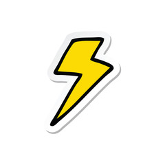 sticker of a cartoon lightning bolt