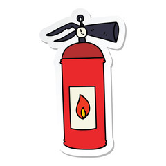 sticker of a quirky hand drawn cartoon fire extinguisher