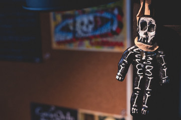 Skull / Skeleton - Creepy - Hanging voodoo doll on desk - New Orleans 
