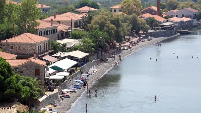 view of the river in mytilene greek