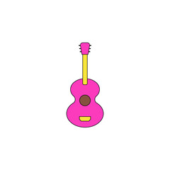 cartoon guitar toy colored icon. Signs and symbols can be used for web, logo, mobile app, UI, UX