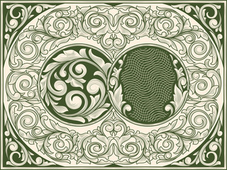 Vintage ornate art deco card