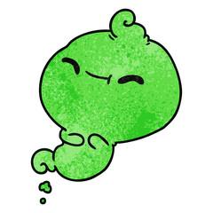textured cartoon of kawaii scary ghost