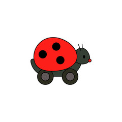 cartoon bug lady toy colored icon. Signs and symbols can be used for web, logo, mobile app, UI, UX