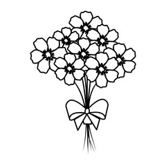 beutiful flowers bouquet with bowtie