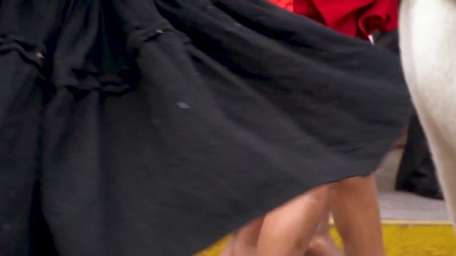 Peruvian Festival with children dancing in the streets Inti Raymi traditional folkloric dance in slowmotion 17.mp4