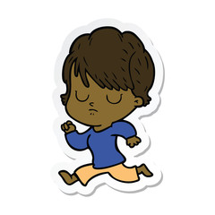 sticker of a cartoon woman