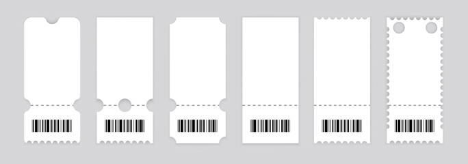 Realistic ticket design. Vector illustration.Symbol Coupon.Set of vintage grunge Collection Tickets. Template. - Vector 