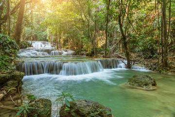 Huai Mae Khamin Waterfall tier 1, Khuean Srinagarindra National Park, Kanchanaburi, Thailand