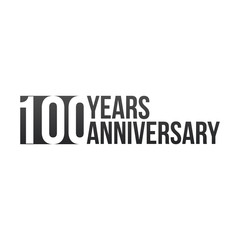 100 years anniversary design with simple design. Vector illustration isolated on white background.