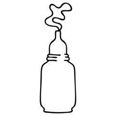 quirky line drawing cartoon glass bottled potion