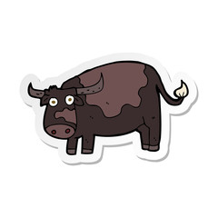 sticker of a cartoon cow