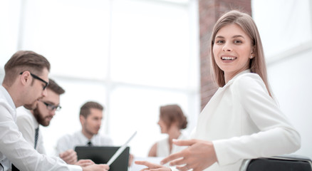 young employee sitting at his Desk in the office
