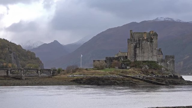Eilean Donan Castle during an autumn day - Dornie, Scotland - United Kingdom