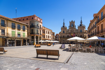 Astorga, Spain. Spain Square and Baroque Town Hall (1683-1748)