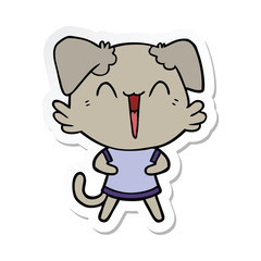 Fototapeta premium sticker of a happy little dog cartoon