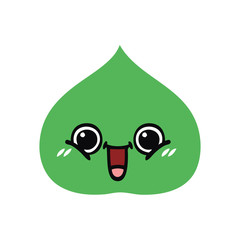 flat color retro cartoon expressional leaf