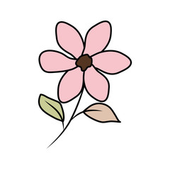 beautiful flower decorative icon