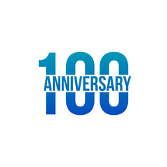 100 years anniversary design with simple design. Vector illustration isolated on white background.
