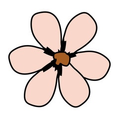 beautiful flower decorative icon