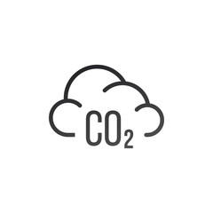 Carbon Dioxide pollution sign. Vector illustration isolated on white background.